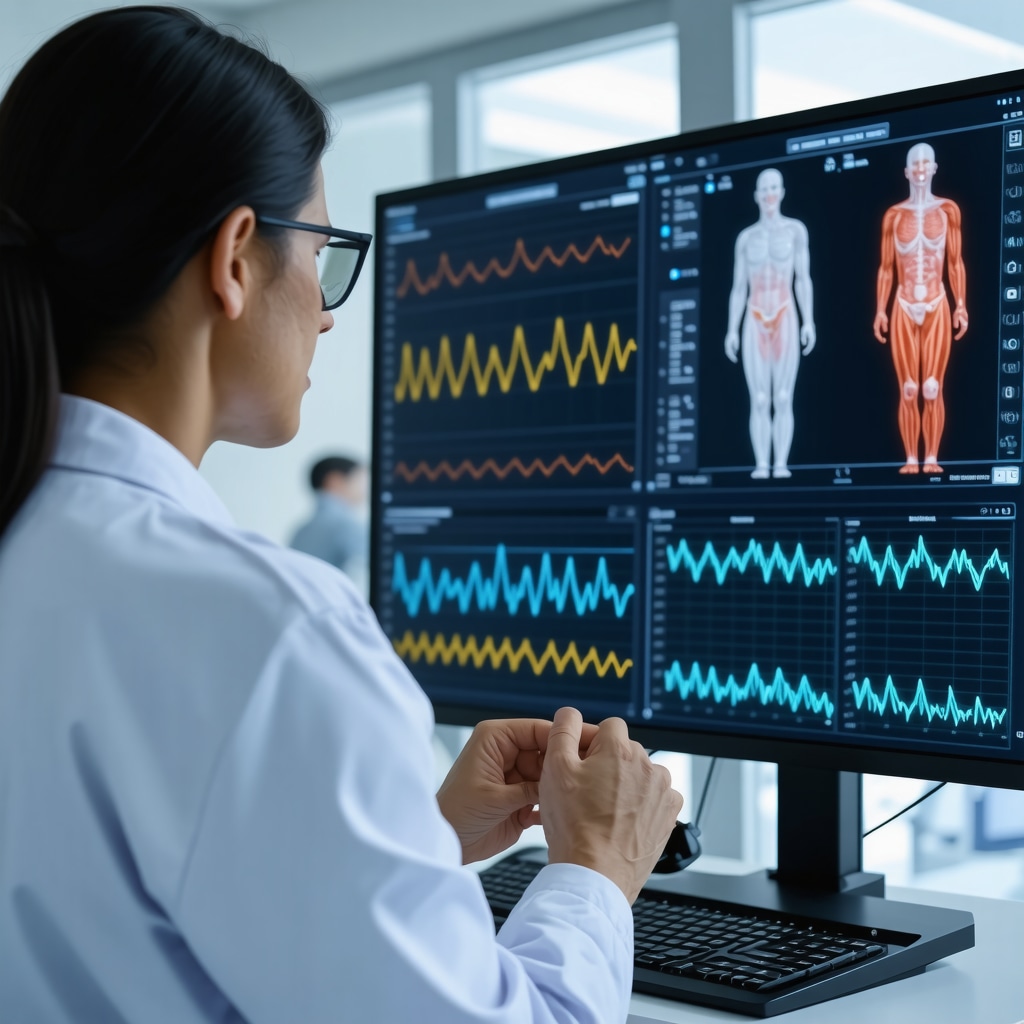 Healthcare professional reviewing metabolic and biometric data for Semaglutide personalized treatment