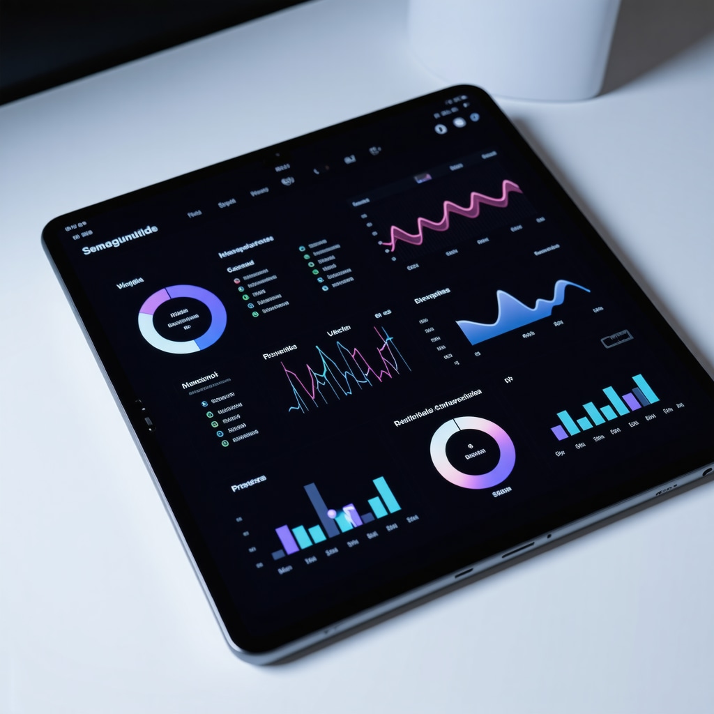 Tablet showing semaglutide treatment tracking interface with weight loss progress and symptom logs