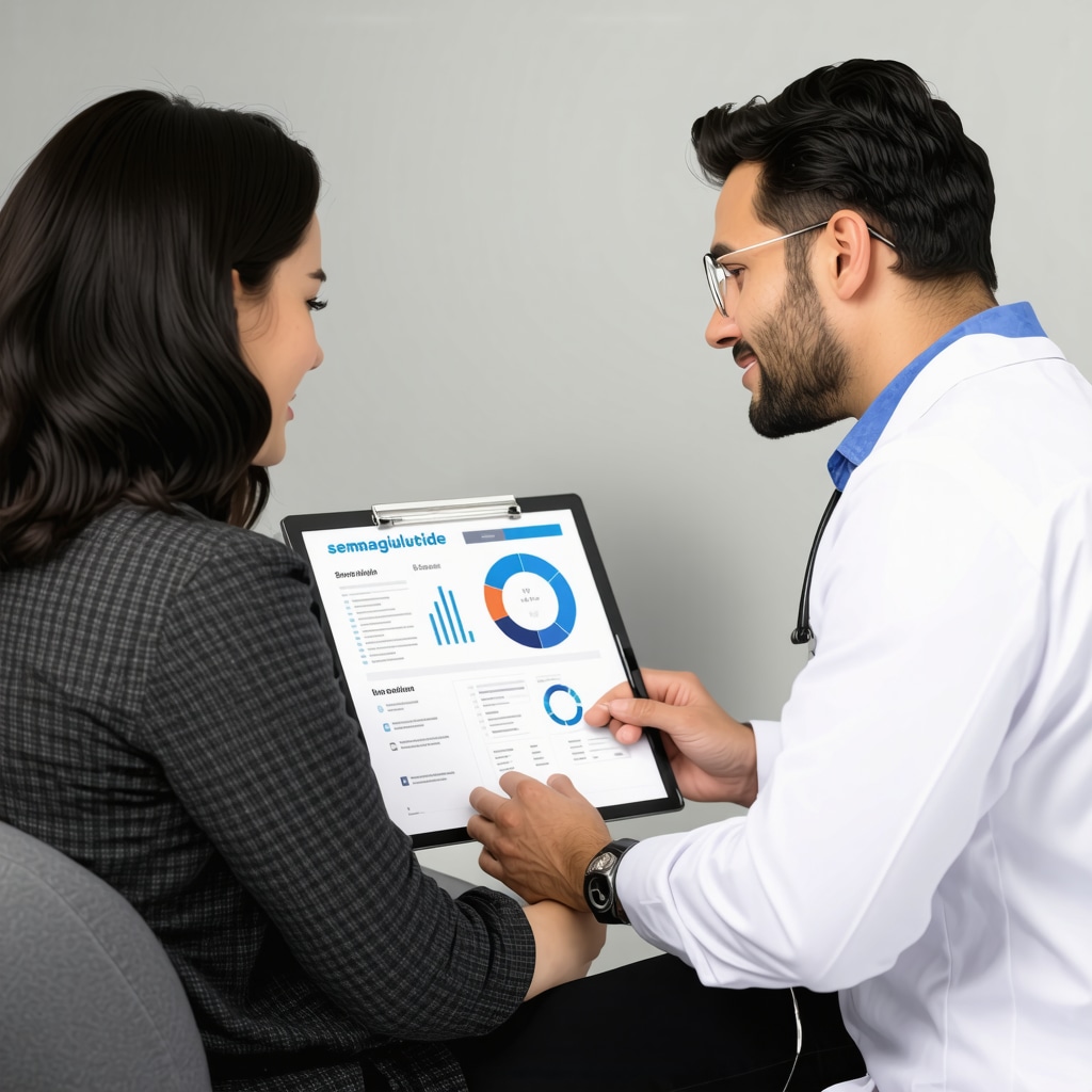 Doctor consulting patient about semaglutide treatment and weight loss plan