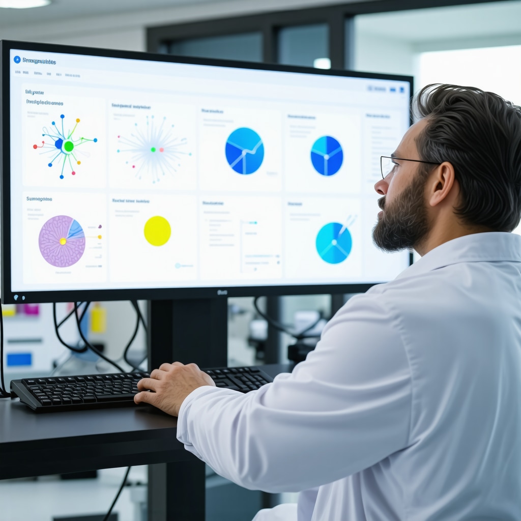 Doctor analyzing metabolic and microbiome data for patient on semaglutide therapy