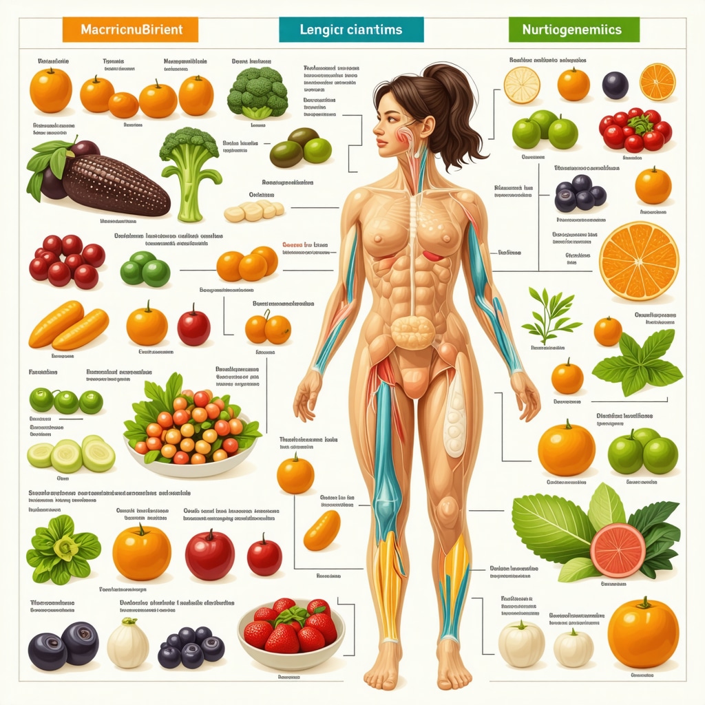 Diagram of macronutrient cycling, gut microbiome modulation, and nutrigenomics in semaglutide-assisted weight loss