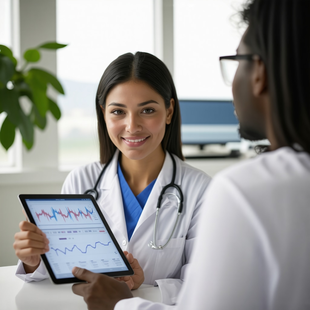 Healthcare professional reviewing genetic data with patient for personalized Semaglutide dosing