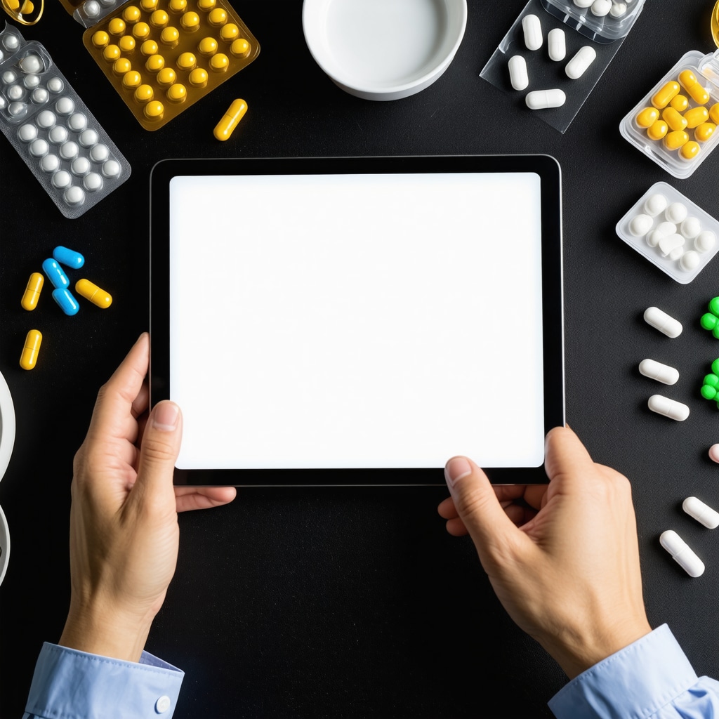 Medical professional reviewing CGM data with nutritional supplements for semaglutide optimization