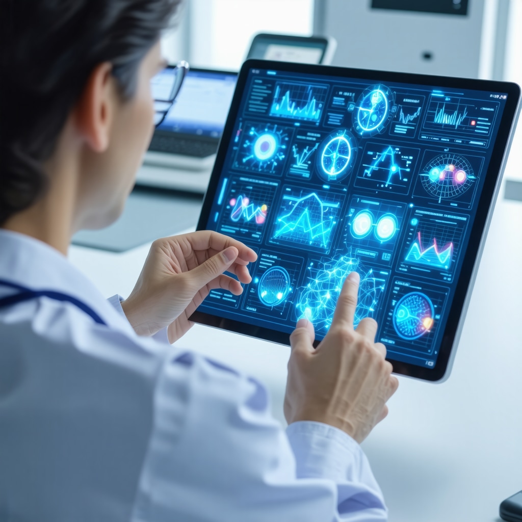 Healthcare professional using AI and genetic data to personalize semaglutide dosage for weight loss