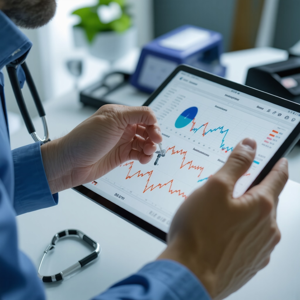 Doctor adjusting semaglutide dose using digital tools with biomarker and wearable health data for personalized weight loss therapy