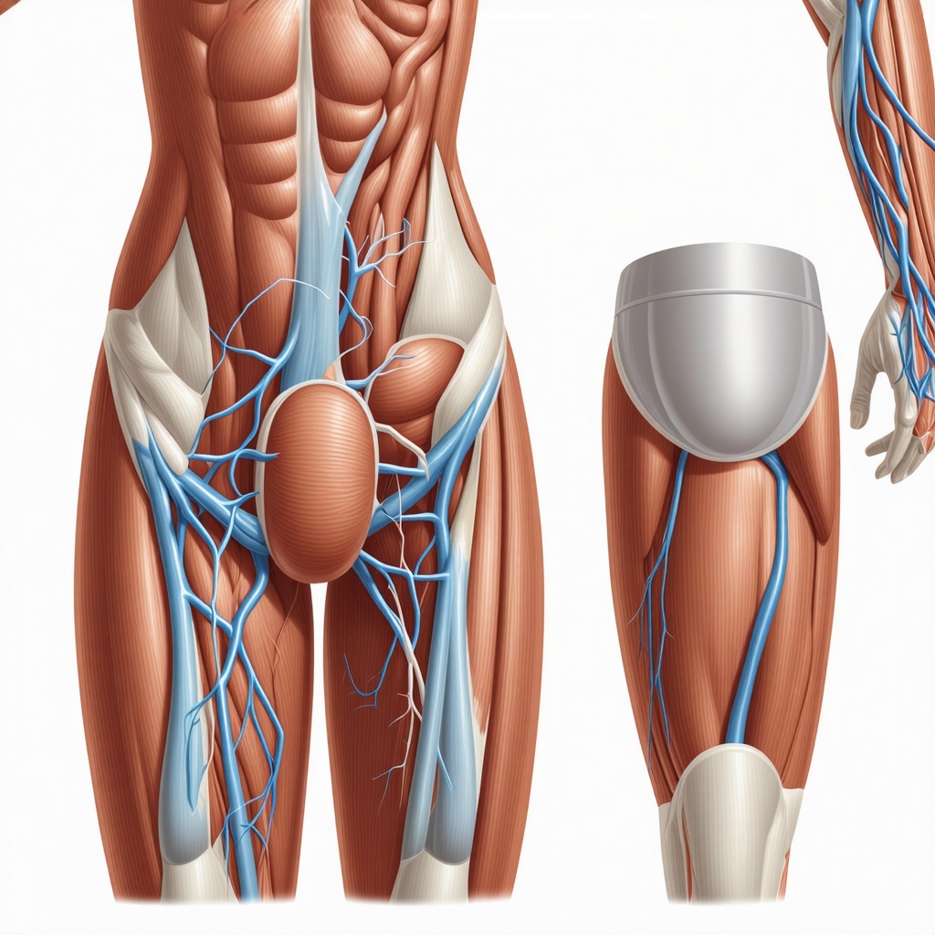 Detailed anatomical illustration of semaglutide injection sites emphasizing adipose tissue vascularity and absorption differences