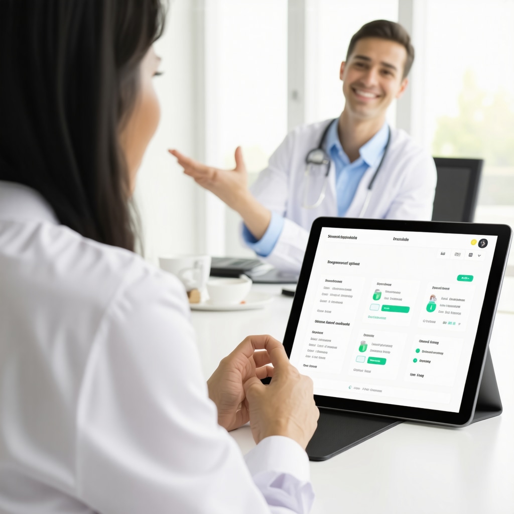 Mobile app interface showing semaglutide injection schedule and telemedicine consultation