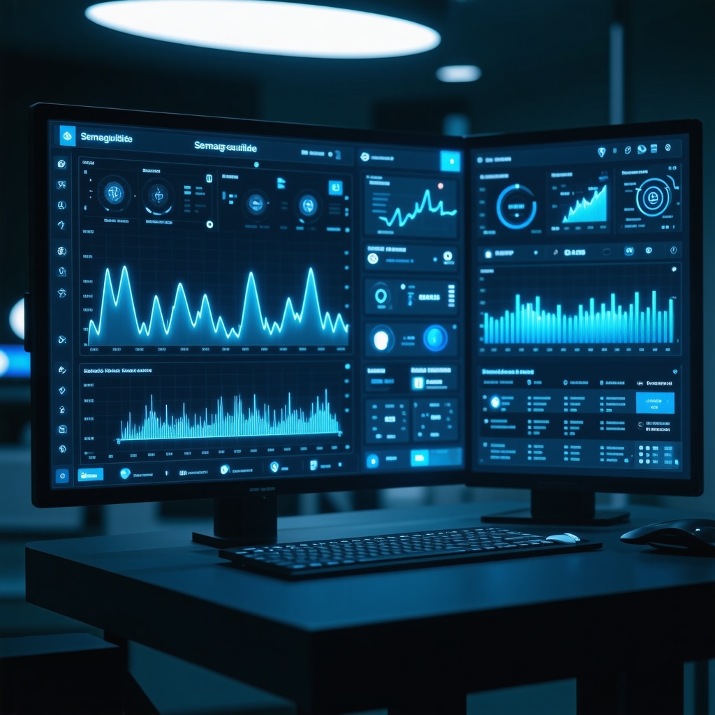 Futuristic digital health dashboard displaying semaglutide treatment progress and patient data