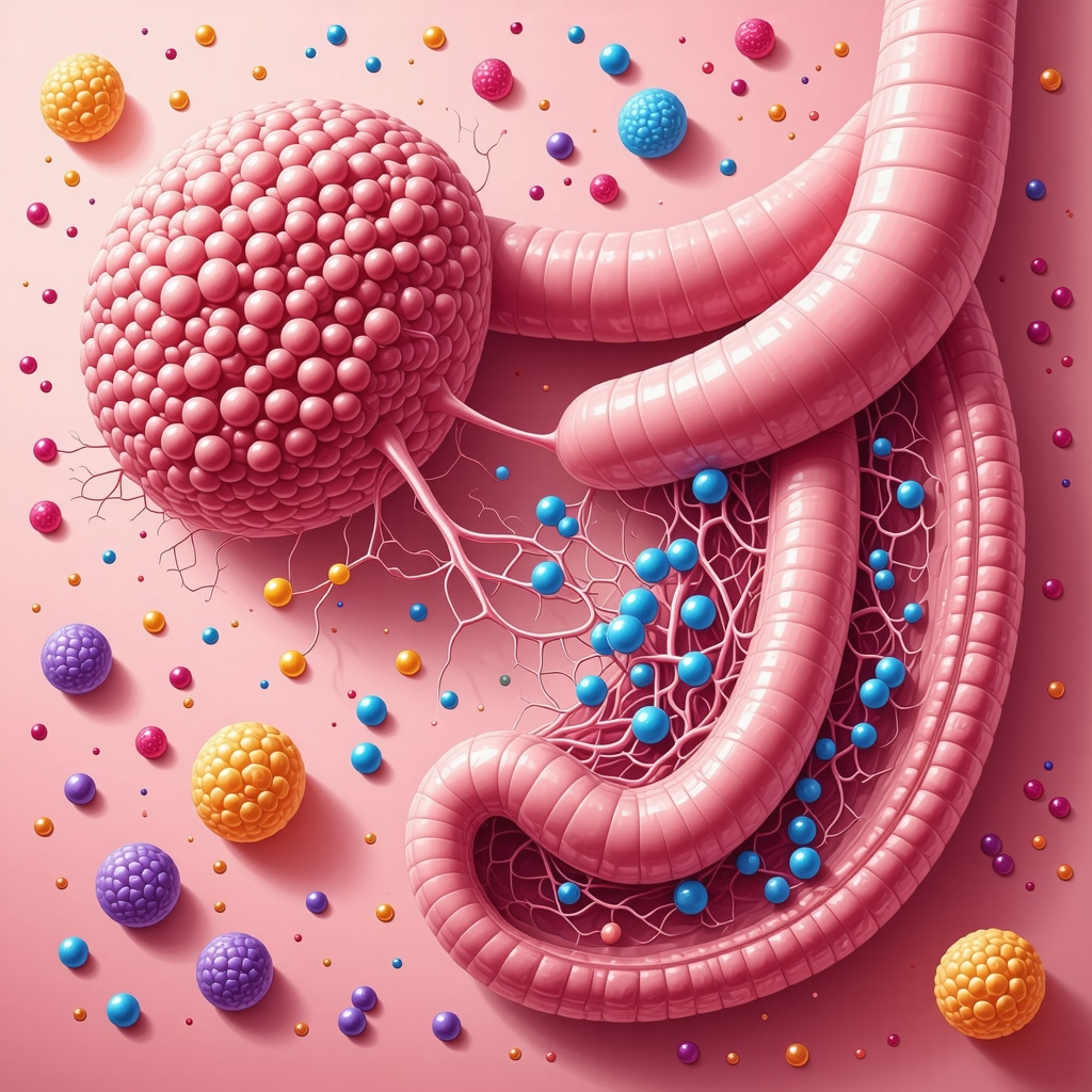 Diagram showing gut bacteria and semaglutide interaction enhancing fat loss and metabolic health
