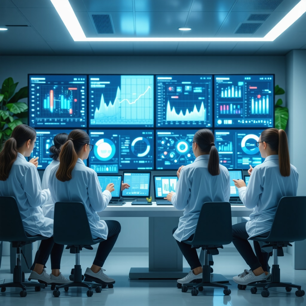 Medical professionals reviewing digital analytics dashboards to optimize semaglutide therapy