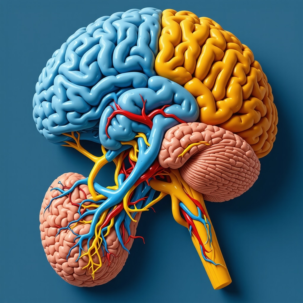 Detailed brain illustration highlighting semaglutide's impact on appetite and reward pathways
