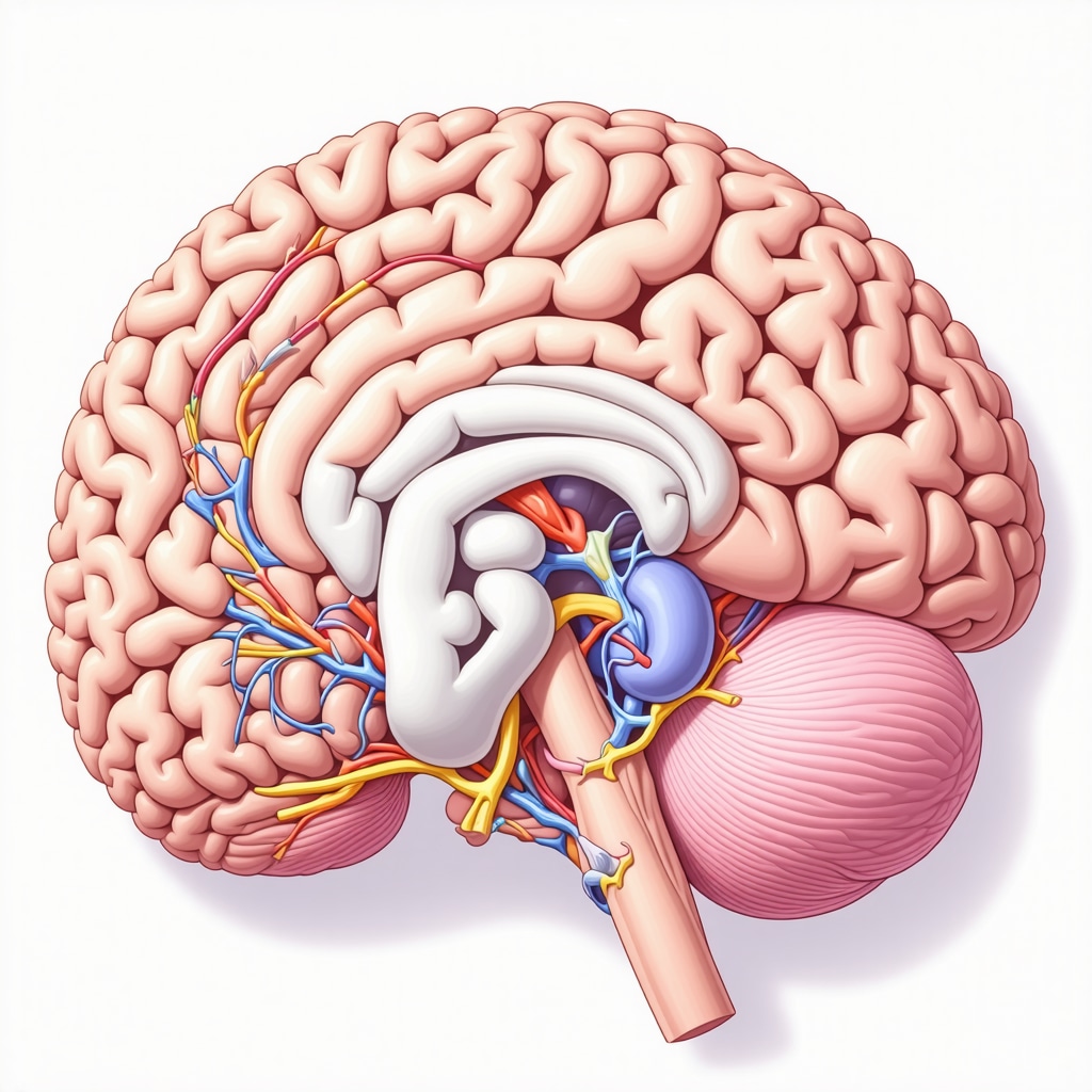 Illustration of brain neuroendocrine pathways, GLP-1 receptors, and dopamine circuits affected by semaglutide