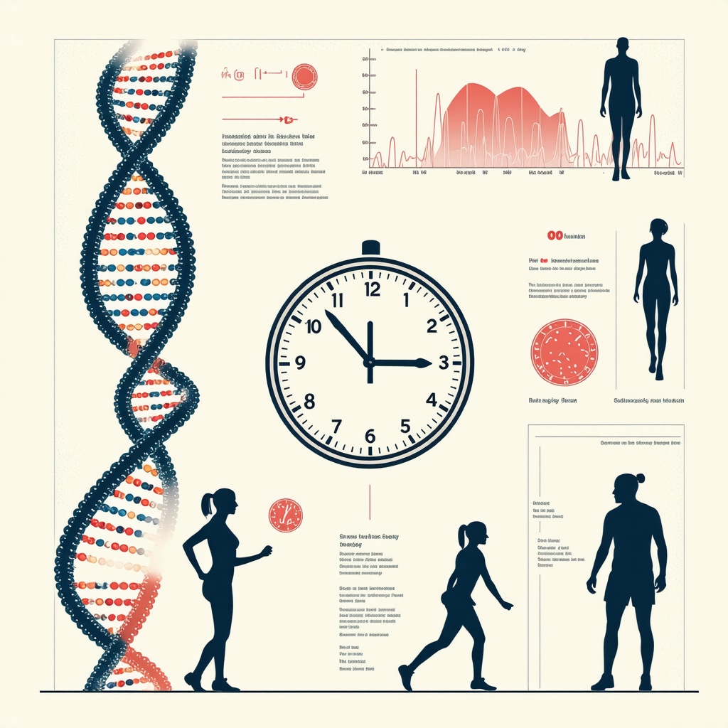 Infographic showing genetic factors, circadian timing, and behavioral therapy synergizing to enhance Semaglutide weight loss effects