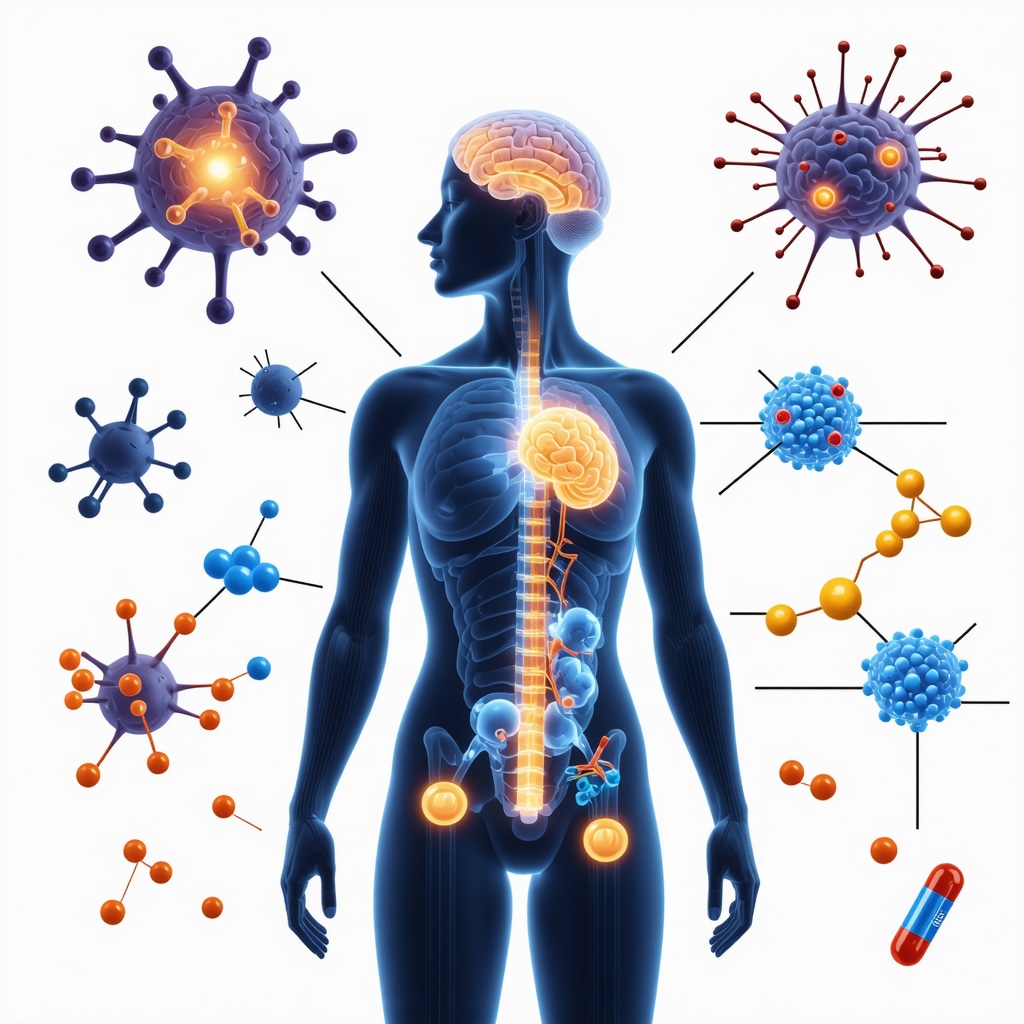 Illustration of personalized semaglutide therapy highlighting GLP-1 receptors, genetic markers, and combination pharmacotherapy for obesity