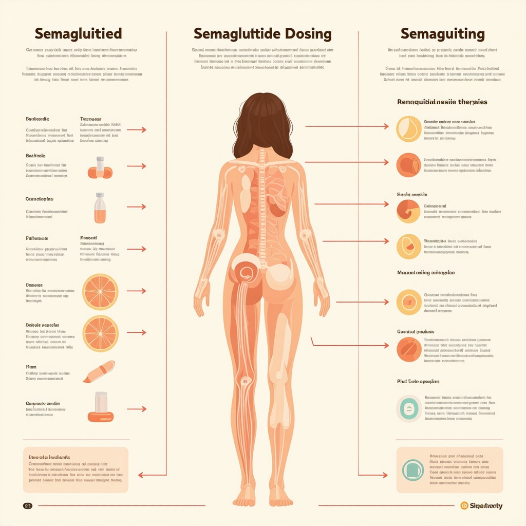 Infographic showing precision dosing, behavioral health integration, and emerging combination obesity treatments with semaglutide