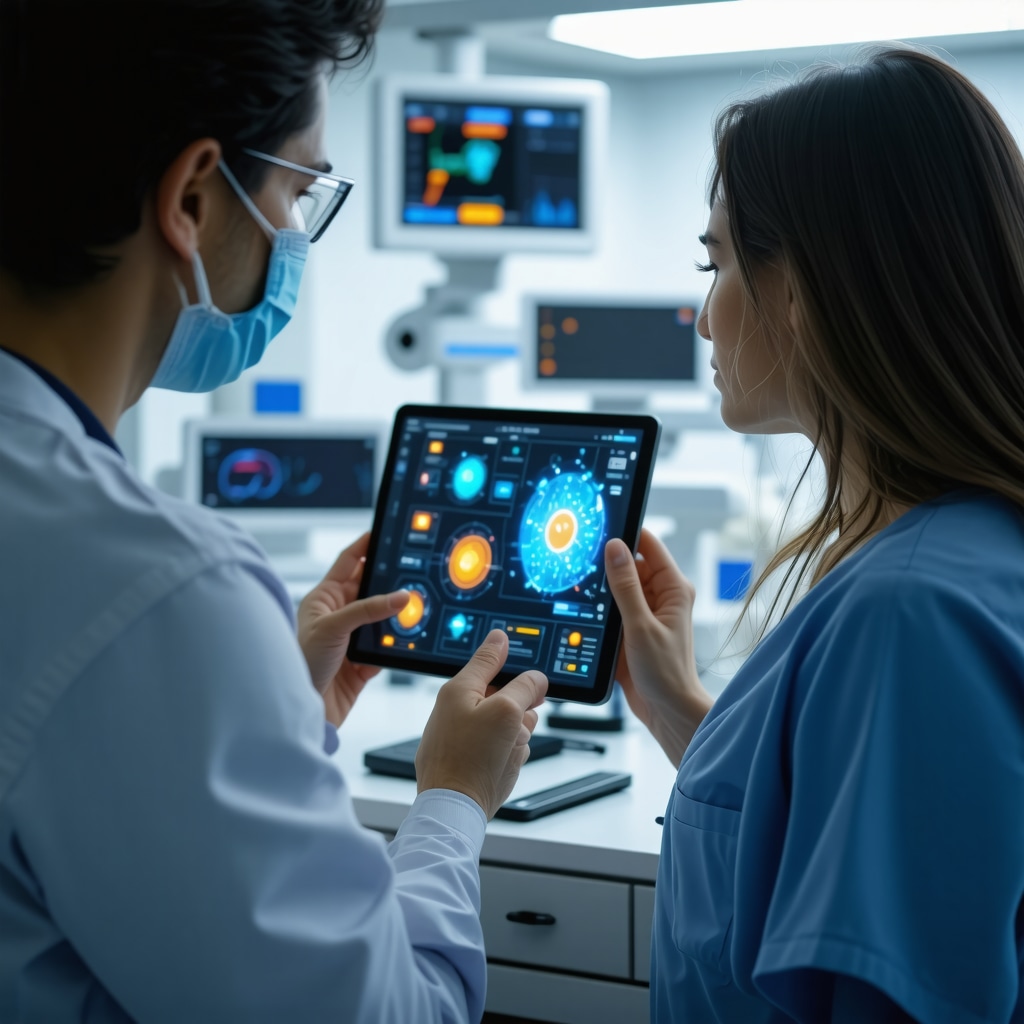 Healthcare provider adjusting semaglutide dosing based on metabolic data displayed on a tablet