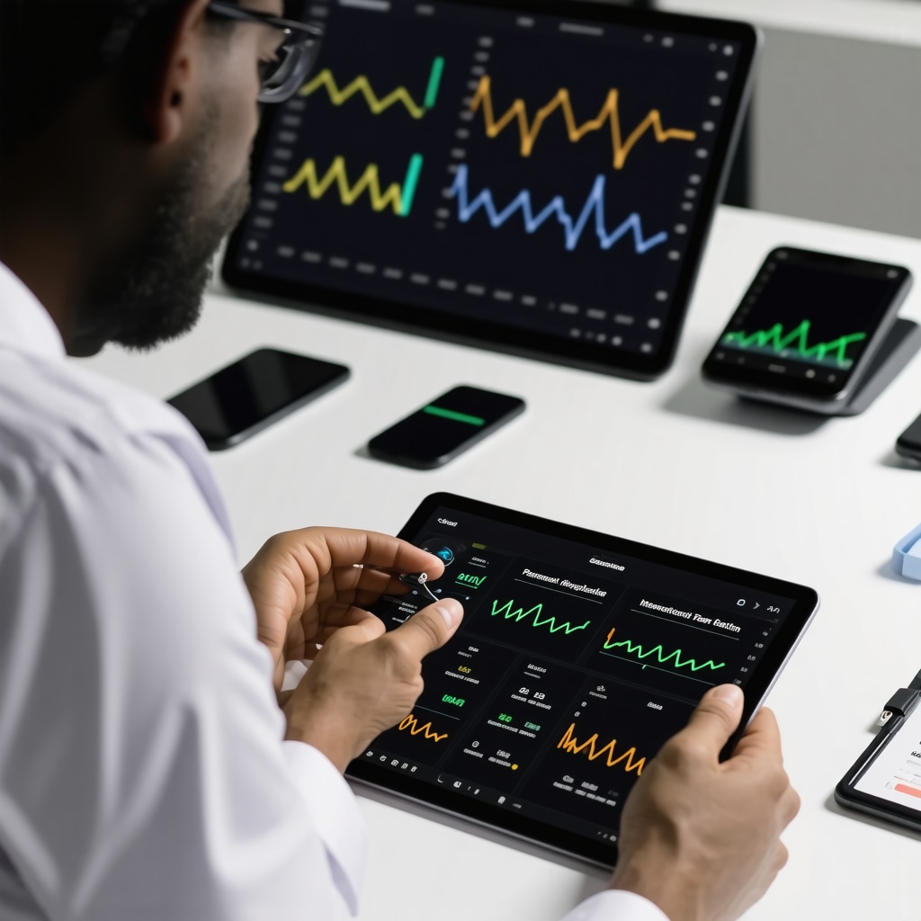 Doctor and patient reviewing continuous glucose monitoring data for personalized semaglutide and intermittent fasting regimen in a modern clinic