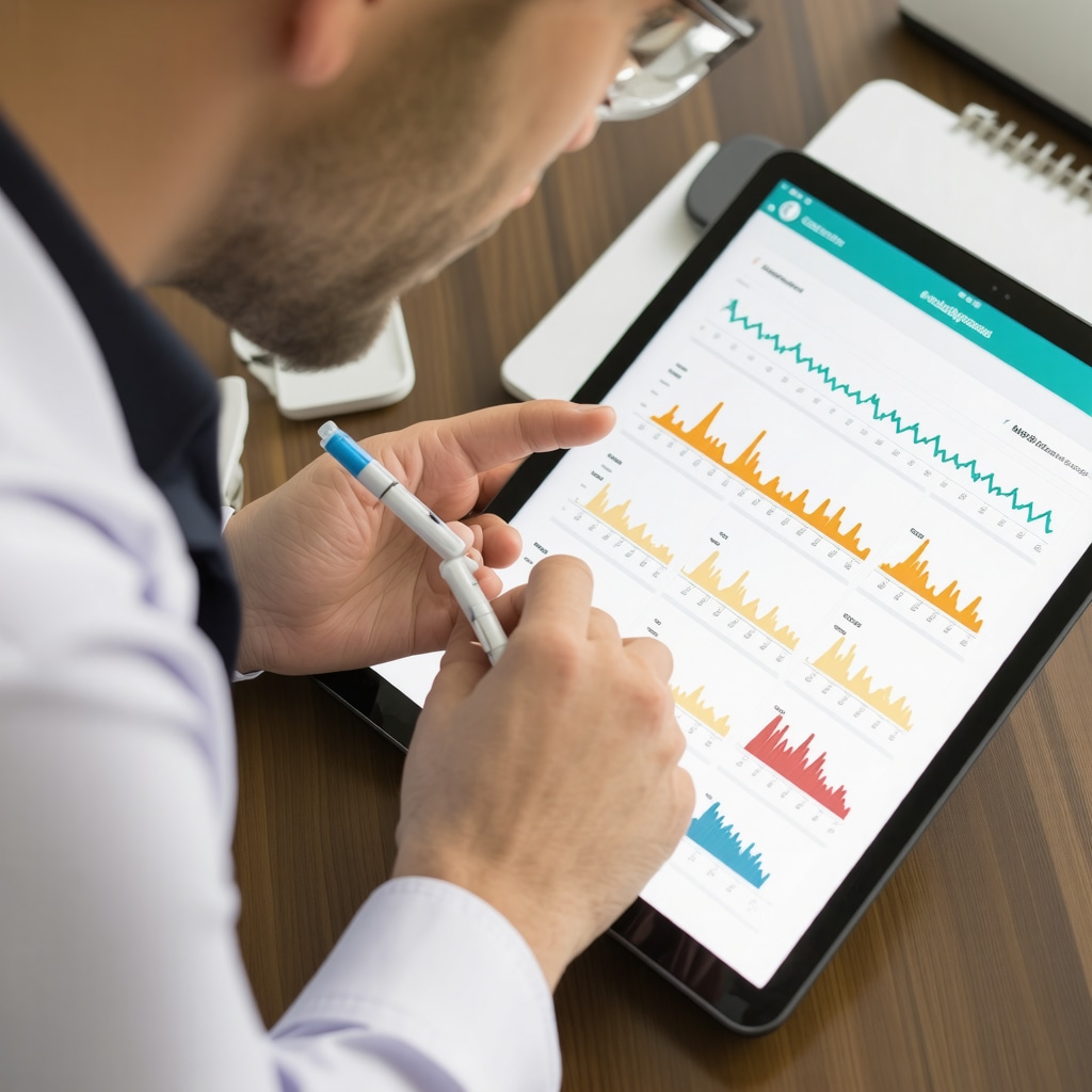 Clinician reviewing semaglutide dosage and metabolic profiles on tablet for personalized obesity treatment