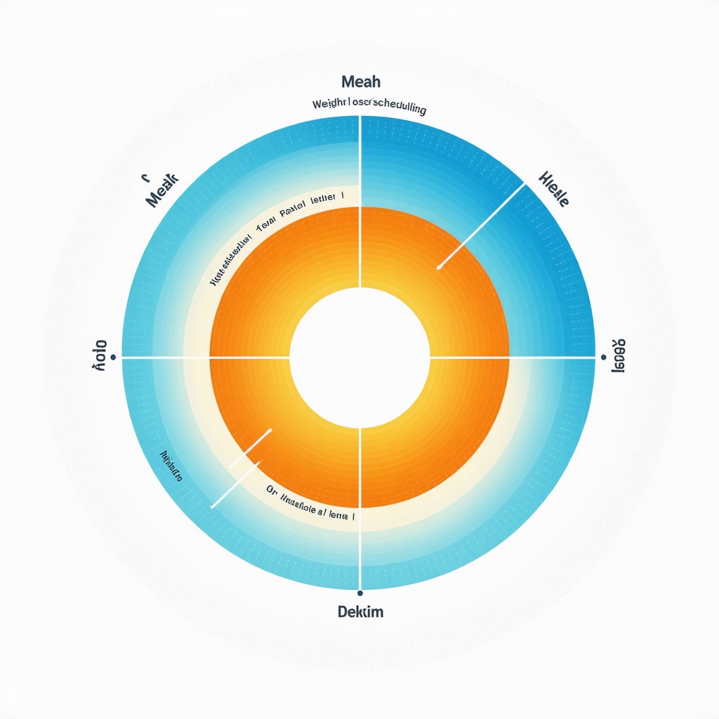Diagram showing how timing medication, meals, and activities with circadian rhythms enhances fat burning