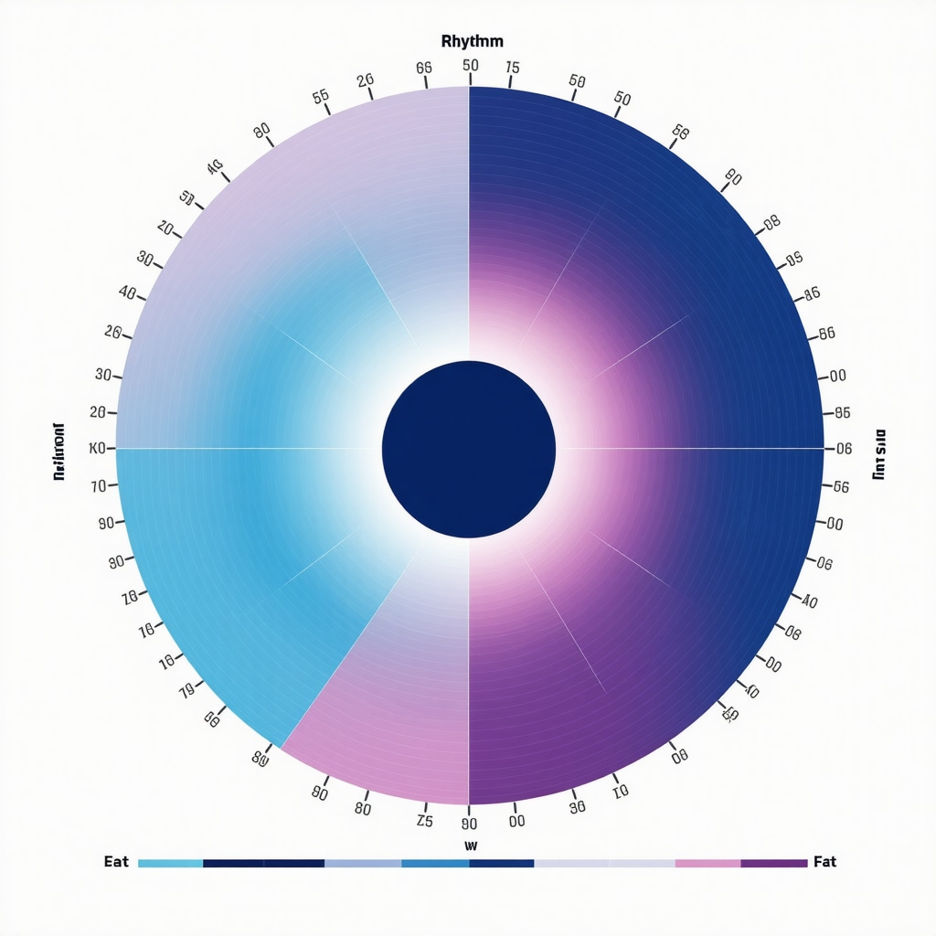 Illustration of human circadian clock, meal timing, and fat burning