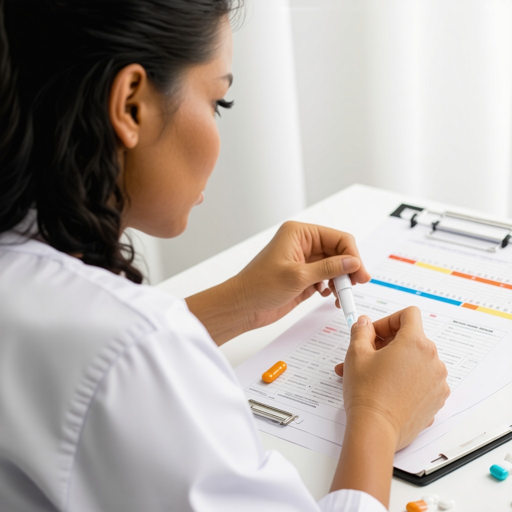 Healthcare professional discussing semaglutide dosing with a patient.
