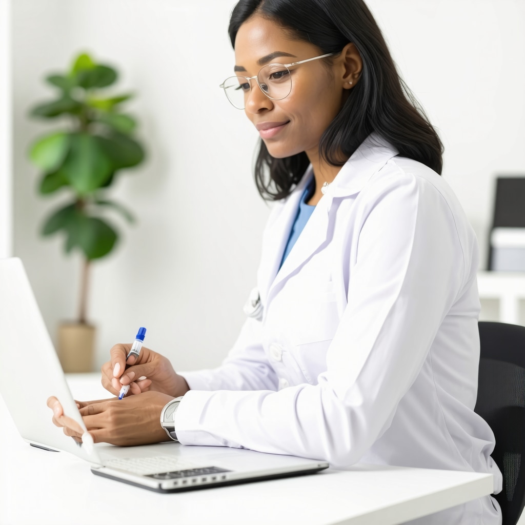 Doctor analyzing patient data on weight loss with Semaglutide and fasting strategies