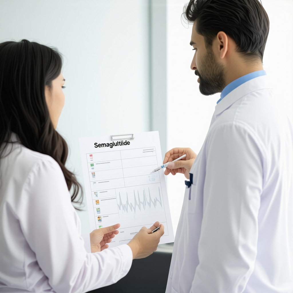 Doctor discussing personalized Semaglutide and fasting plan with patient in clinic
