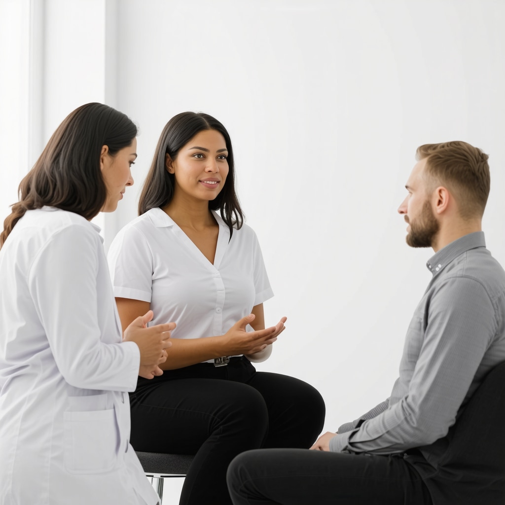 Doctor explaining long-term weight management plan with Semaglutide to a patient in a clinic