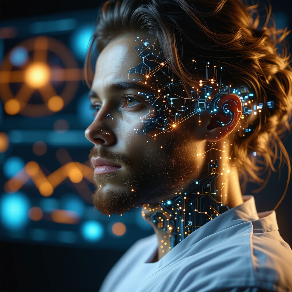 A futuristic scene showing a healthcare professional analyzing genetic data and wearable devices for personalized weight loss strategies