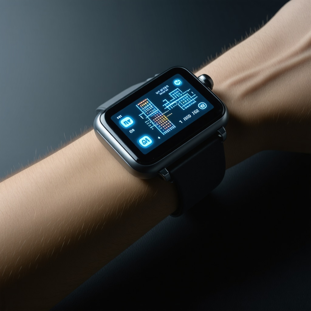 A person wearing a sleek wearable device that tracks health metrics while undergoing semaglutide treatment.
