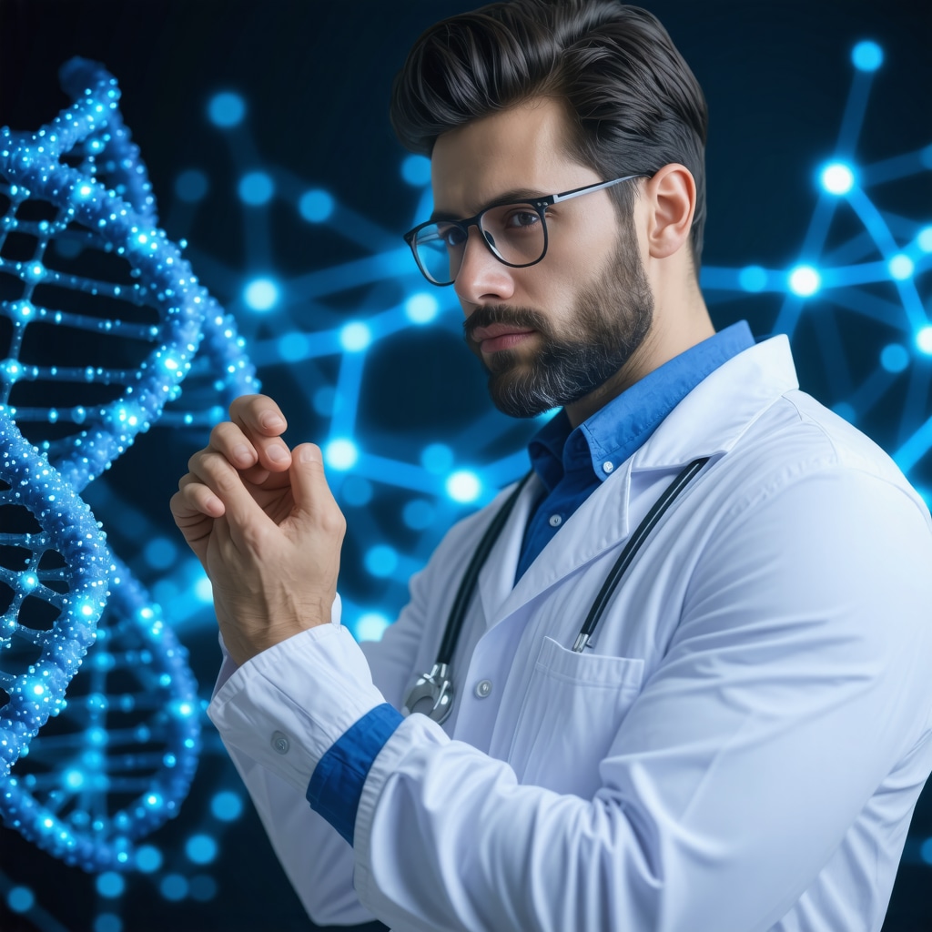 Doctor analyzing genetic information to tailor Semaglutide treatment