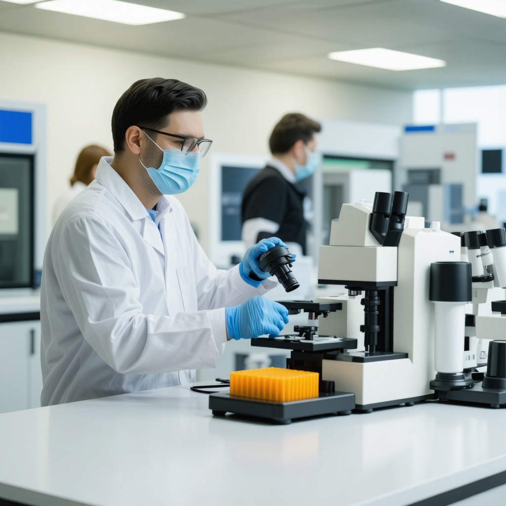 Lab technician analyzing genetic data for personalized obesity treatment.