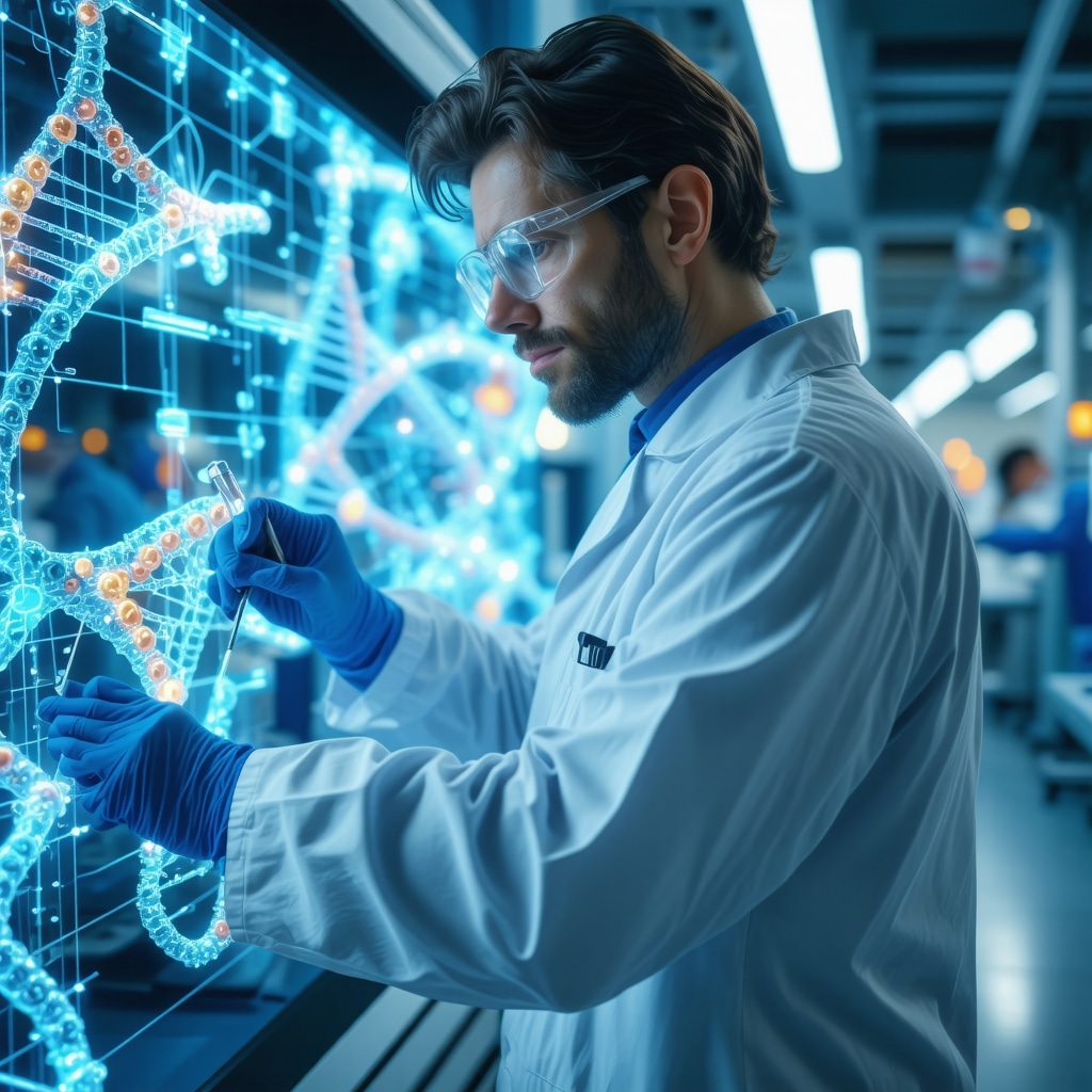 Scientist examining genetic data in a laboratory for personalized weight loss treatments