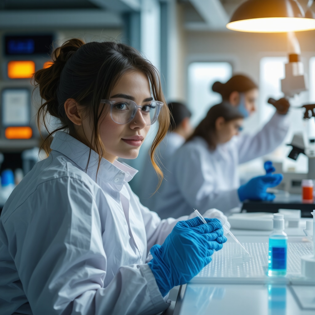 Futuristic genetic testing lab analyzing DNA for personalized weight loss plans