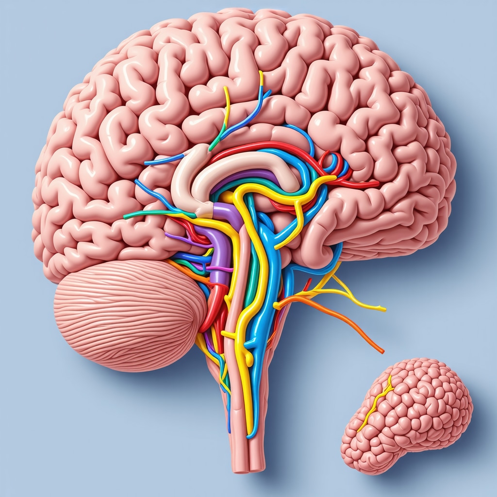 Diagram illustrating the neural pathways between gut and brain affected by semaglutide.