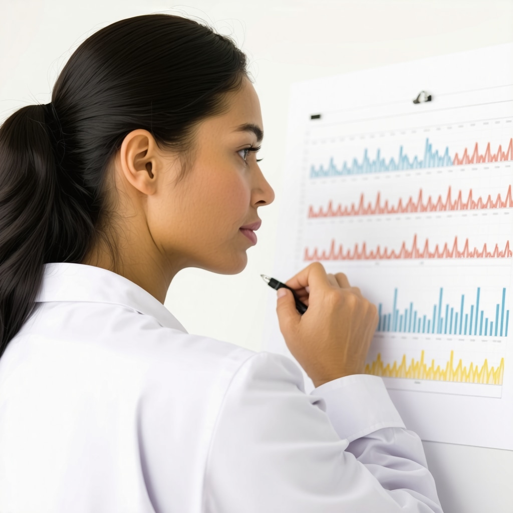 Medical professional reviewing hormonal charts to optimize weight loss strategies