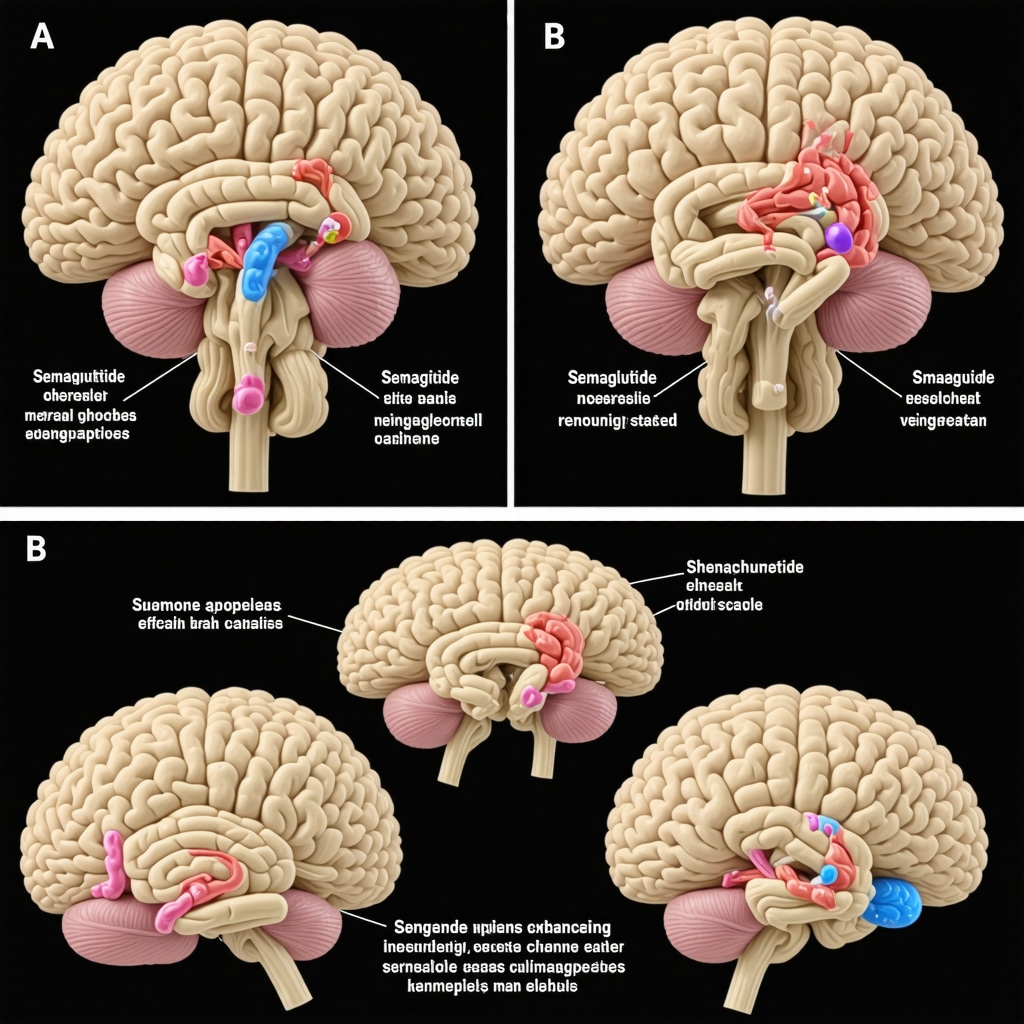 Illustration of hormonal shifts during fasting and medication effects on appetite