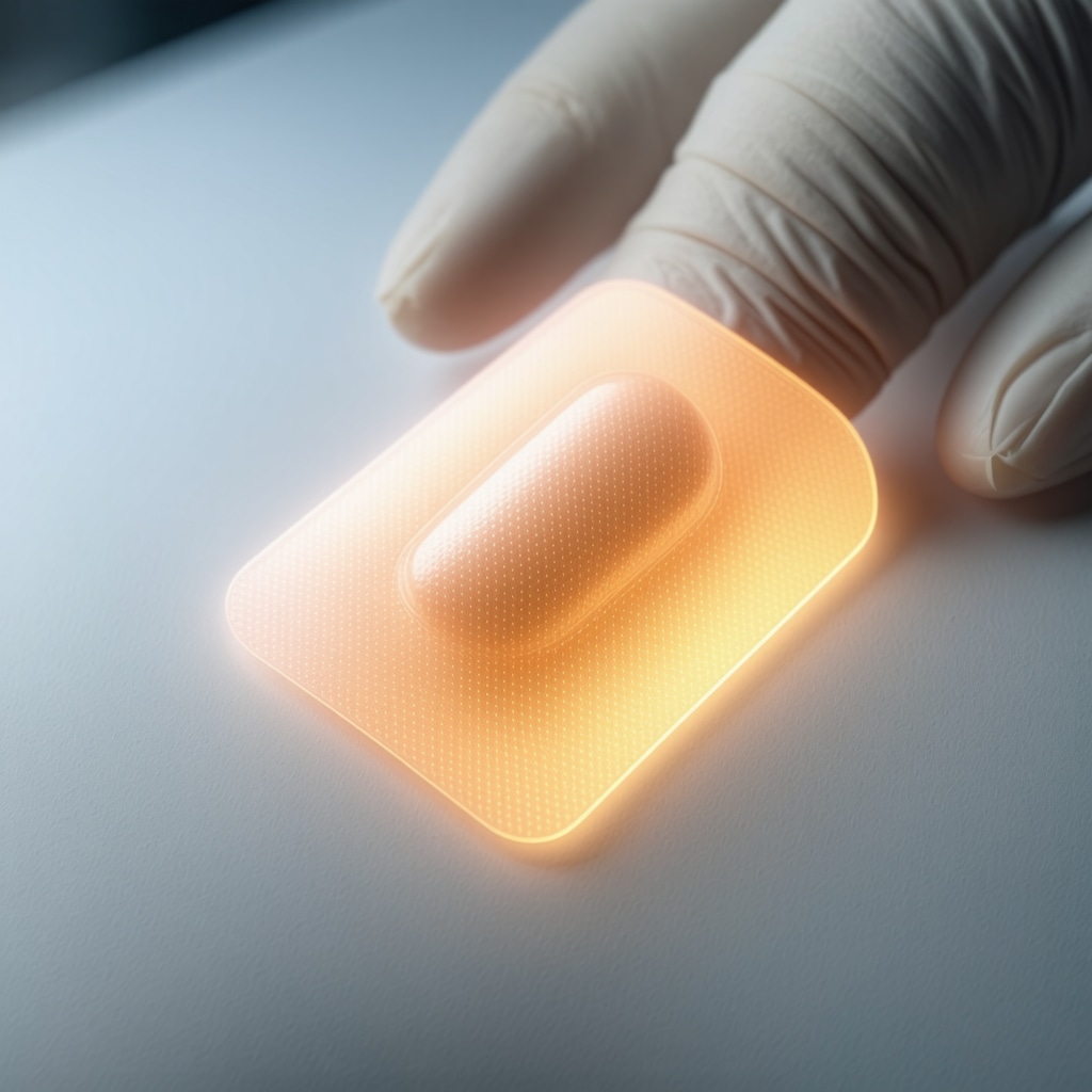 A wearable transdermal patch with smart technology for semaglutide delivery, futuristic medical device