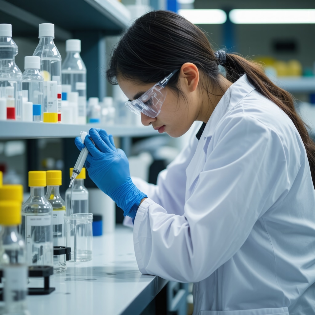 Scientist studying biochemical interactions of Semaglutide in a lab setting