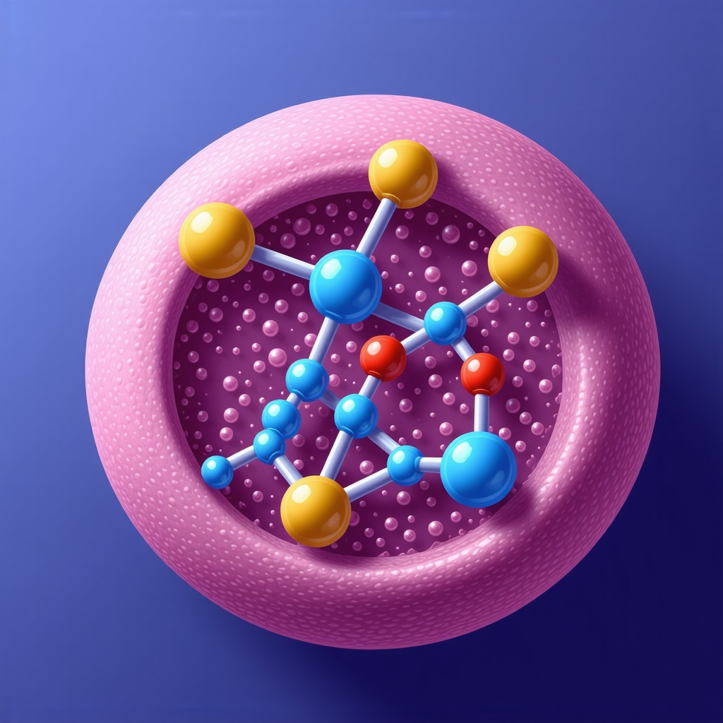 Illustration of Semaglutide binding to GLP-1 receptor on cell membrane