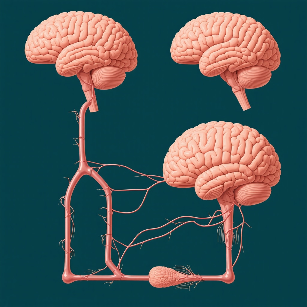 Diagram showing brain regions involved in hunger and satiety, highlighting neuroendocrine pathways