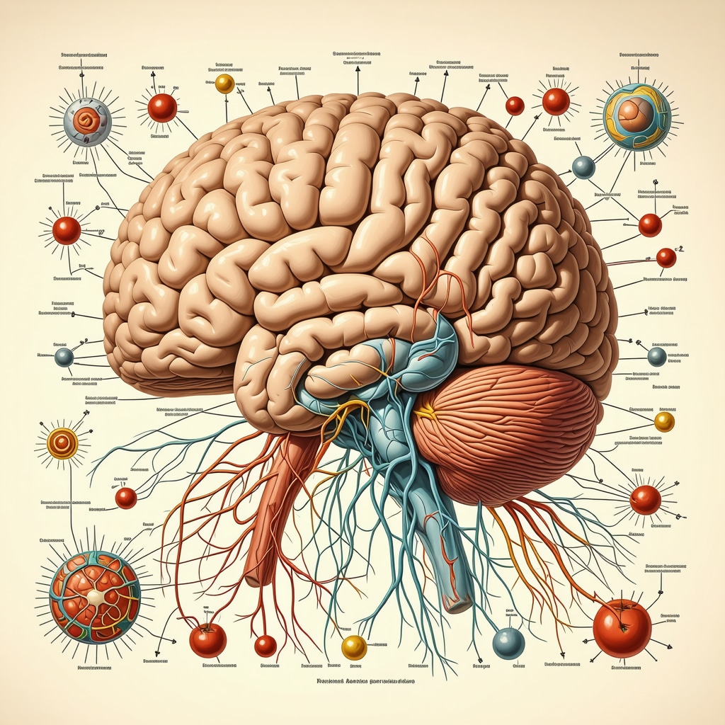 Diagram showing neural circuits and hormones involved in appetite control and semaglutide's effects