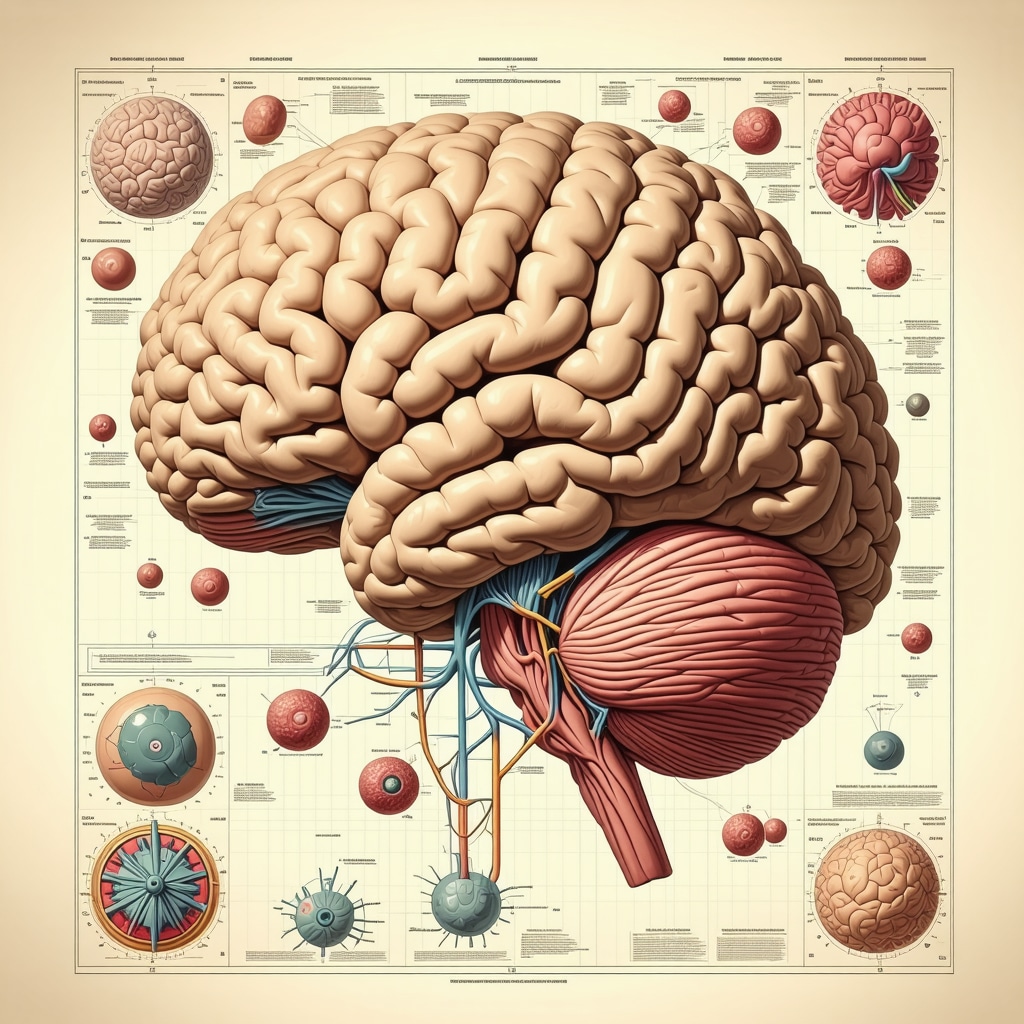 Illustration showing brain pathways and behavioral therapy concepts for weight management
