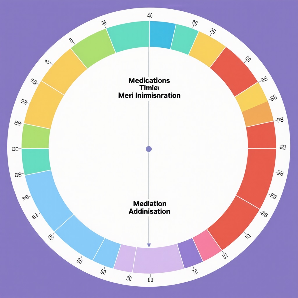 Illustration of human circadian clock with meal and medication timing
