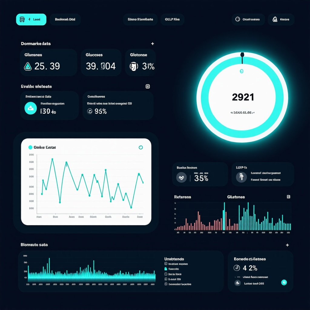 A high-tech dashboard showing real-time metabolic biomarkers for tailored weight loss strategies
