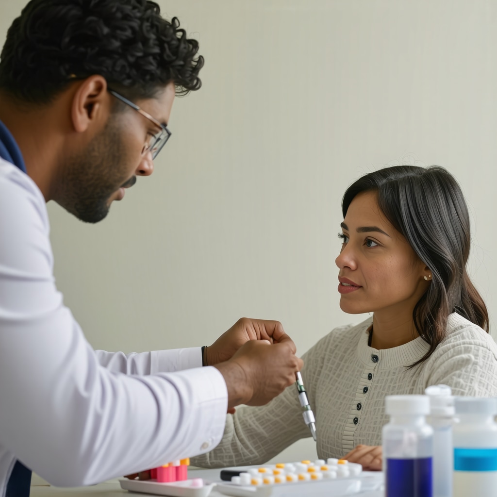 Doctor discussing semaglutide dosage with patient, emphasizing safety and personalization