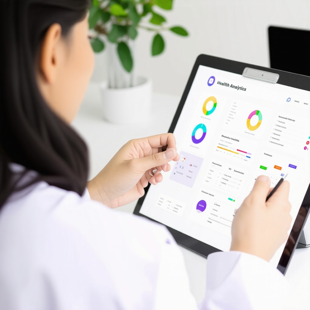 Doctor analyzing a digital health chart on a tablet for customized semaglutide treatment.