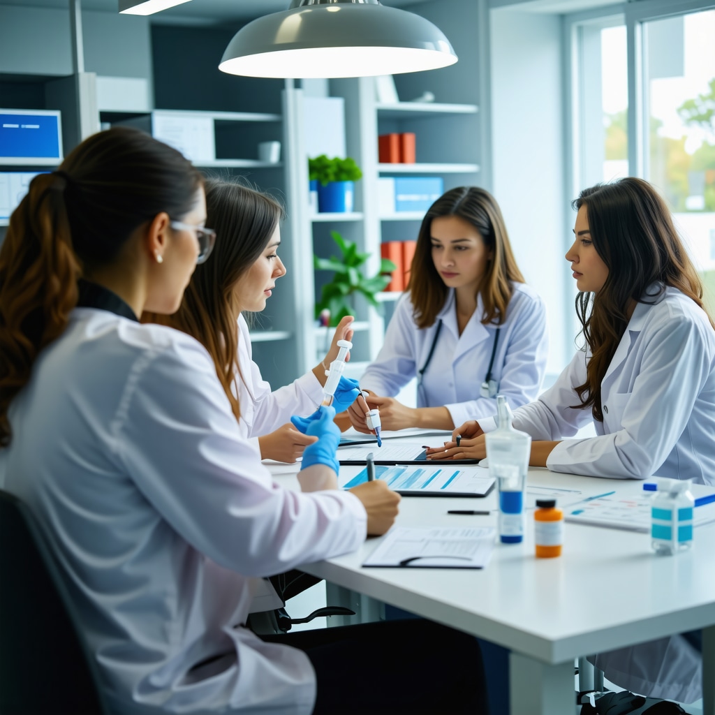 Medical professionals analyzing genetic data for personalized weight loss treatment