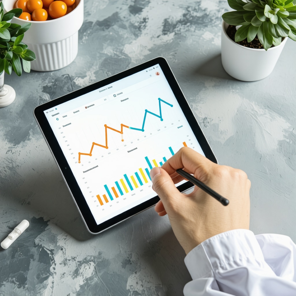 Healthcare professional analyzing genetic and continuous glucose monitoring data for semaglutide treatment optimization