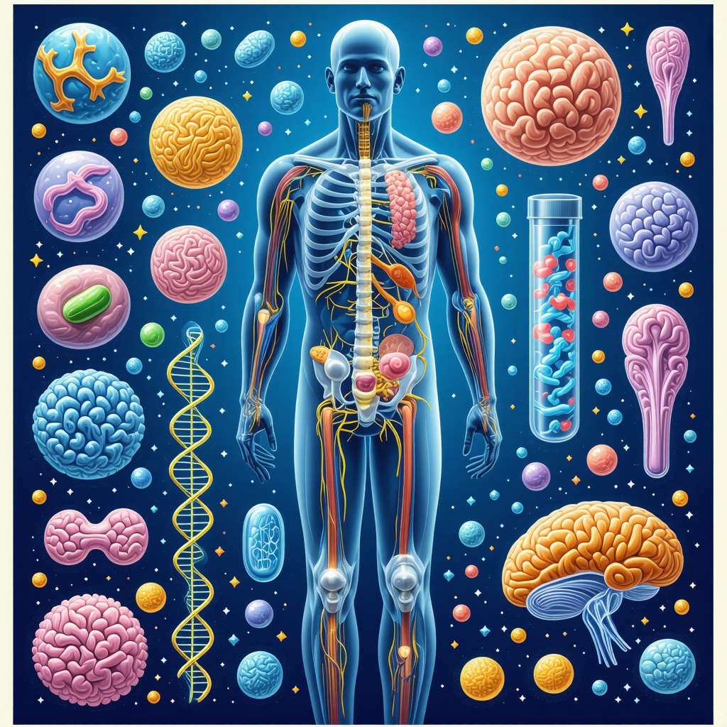 Diagram showing genetic, microbiome, and behavioral factors in personalized weight management